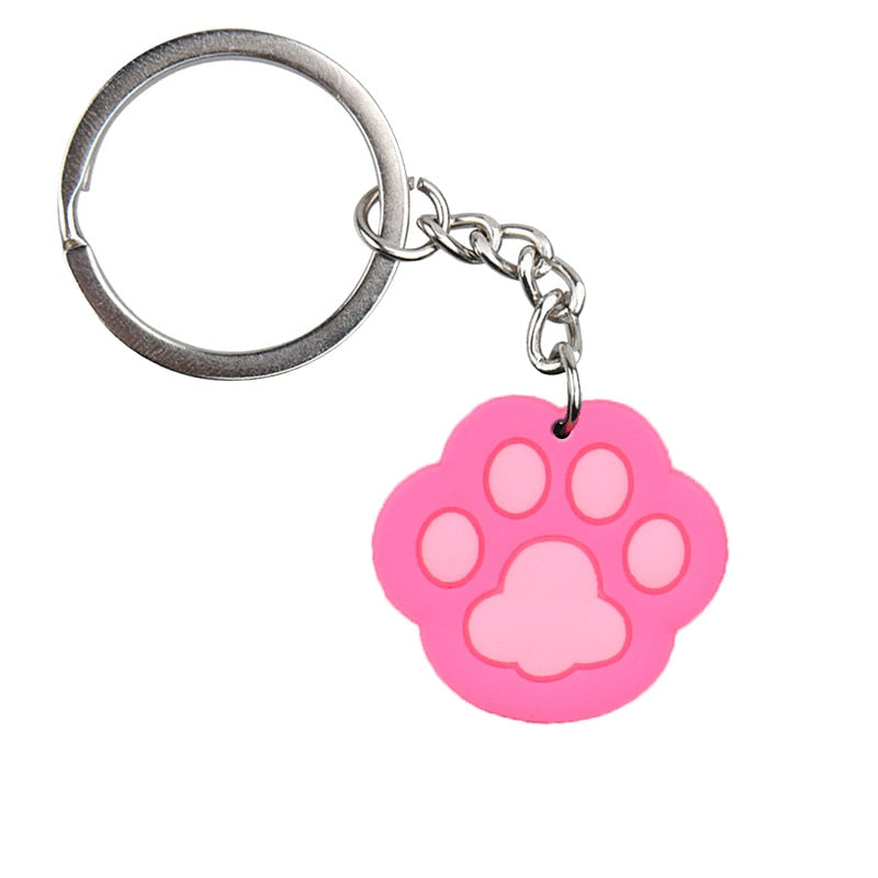 17 Styles Dog Cat Paw Cartoon Animal Keychain Party Gift Cute Keyring Cartoon