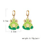 Frog and Leaf Drop Earrings Cartoon Ear Pendants Accessories Women Jewelry