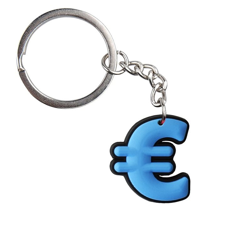 Euro Sign Design Currency Keychain Key Ring Calculator Money Tree Purse Key