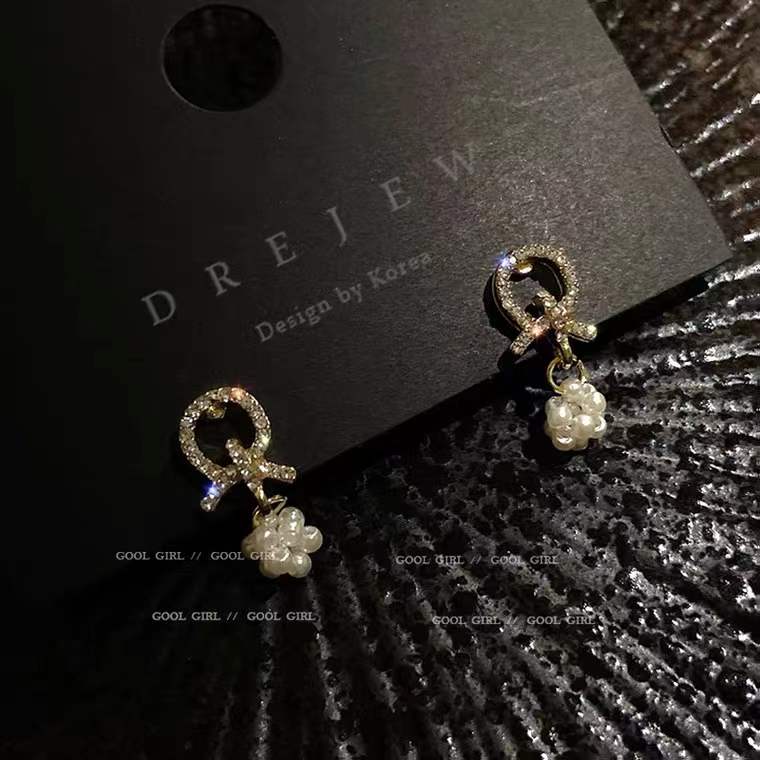 Rhinestone Loop Drop Earrings Women Party Wedding Jewelry Dangle Gifts Earrings