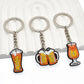 9 Styles Beer Mug Cup Glass Bar Style Keyring for Men Gift for Him Cartoon