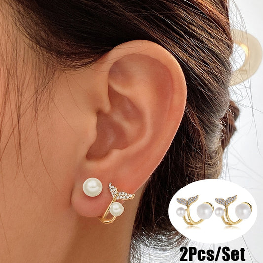 Mermaid Tail Stud Earrings Women Wedding Vintage Earrings Gifts Accessories