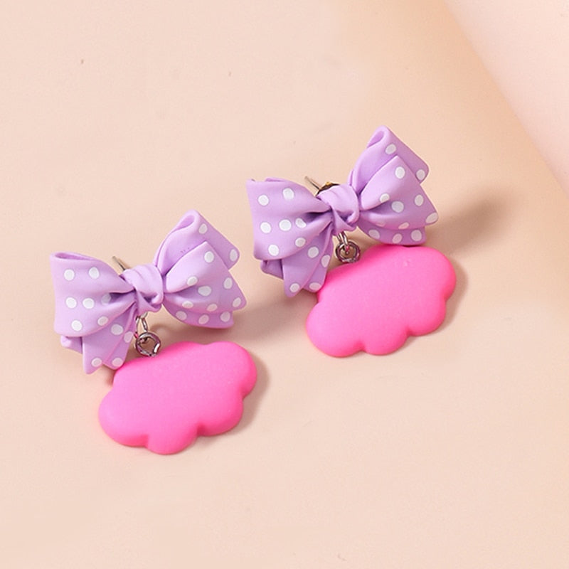 54 Styles Summer Cloud Bow Dangle Earrings Women Gifts Earring Cute Girls