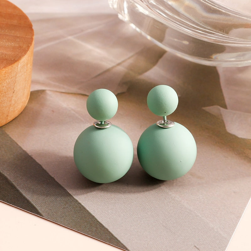 Minimalistic Ball Design Fashion Earrings Women Girls Stud Earrings Wedding