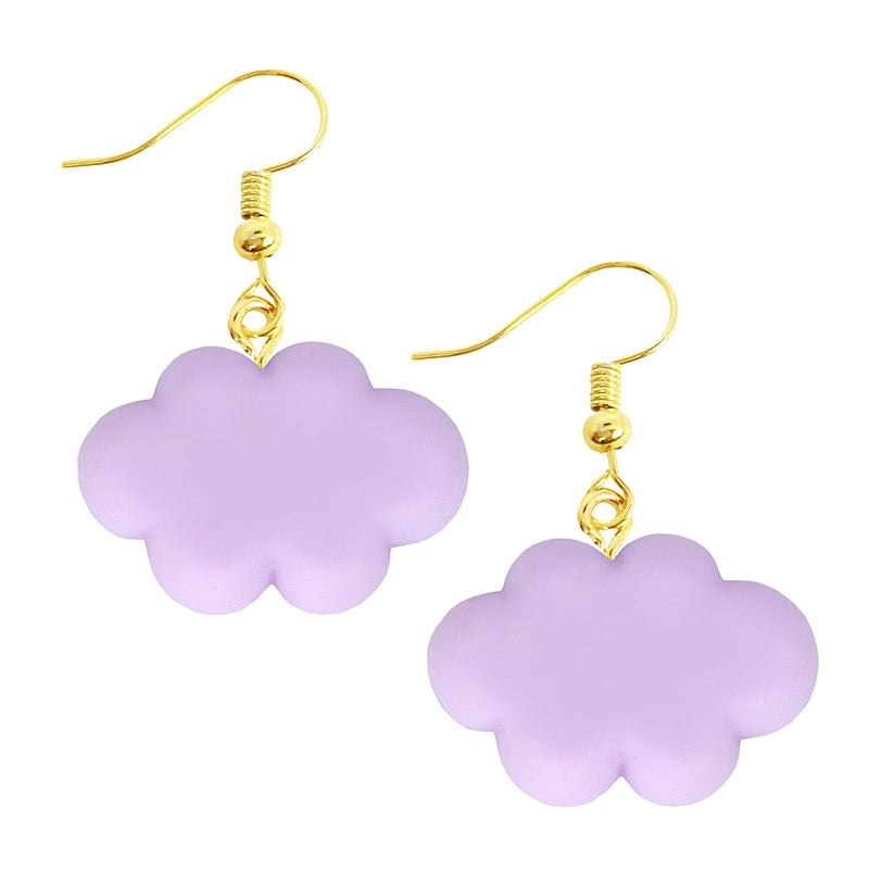 Violet Cloud Drop Earrings Women Art Fashion Cartoon Earrings Creative Jewelry