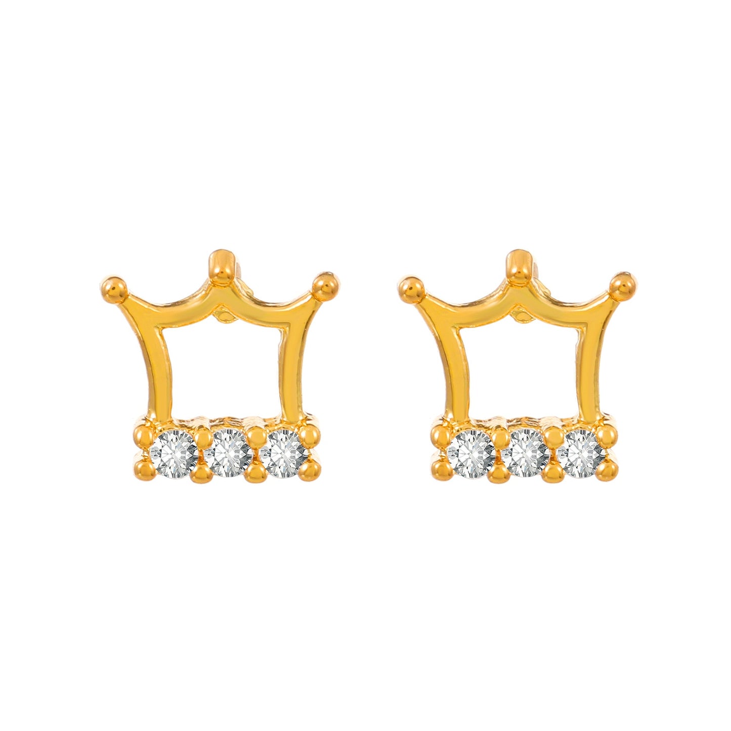 Mini Crown Stud Earrings Fashion Women Summer Party Jewelry Girls Gifts