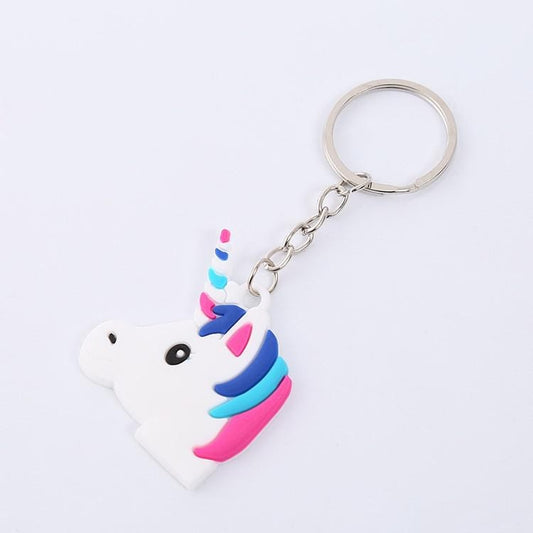 Colorful Hair Unicorn Keychain Party Gift Cute Keyring Cartoon DIY Jewelry