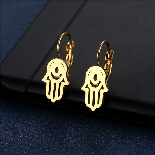 Hand Design Mini Small Stud Earrings Stainless Steel Women Party Gifts Charms