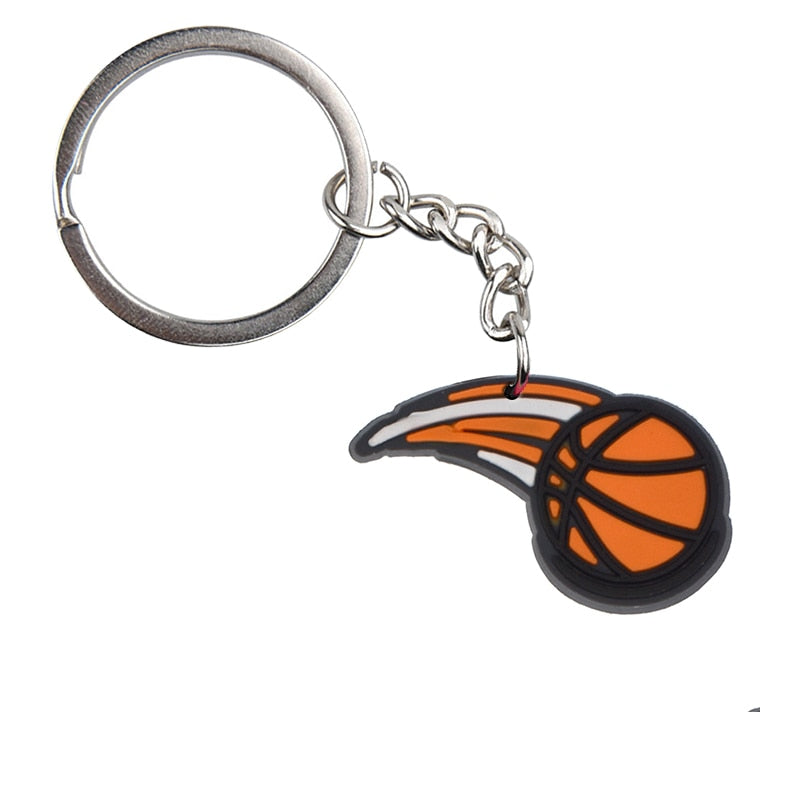 12 Styles PVC Sports Team Basketball Sportsman's Gift Keychain Car Keyring