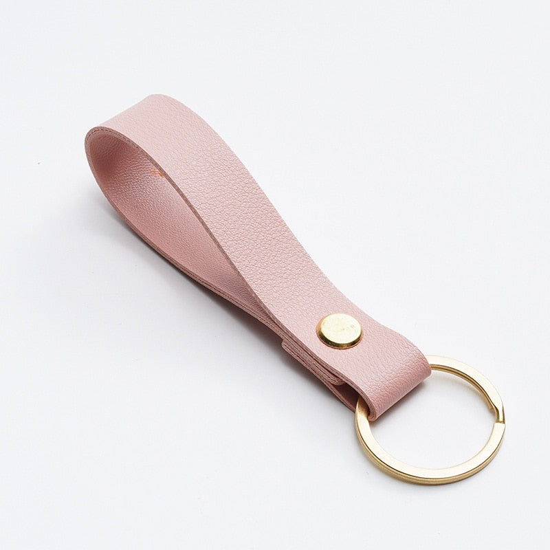 Pale Pink Finger Strap Keychain Cute Key Holder Cartoon Keyring Fashion Charm