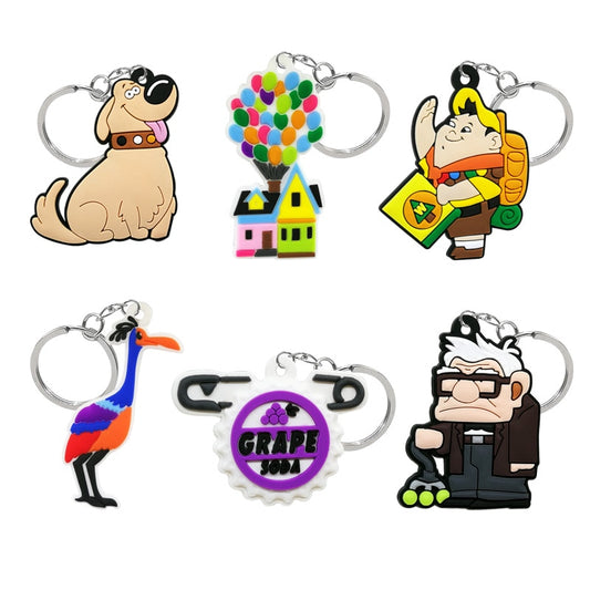 6 Styles Dog House Balloons Cartoon Rubber Key Chains Creative Keychain Cute