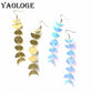 Acrylic 2-Color Long Tassel Moon Phase Drop Earrings Modern Women Stylish Gift