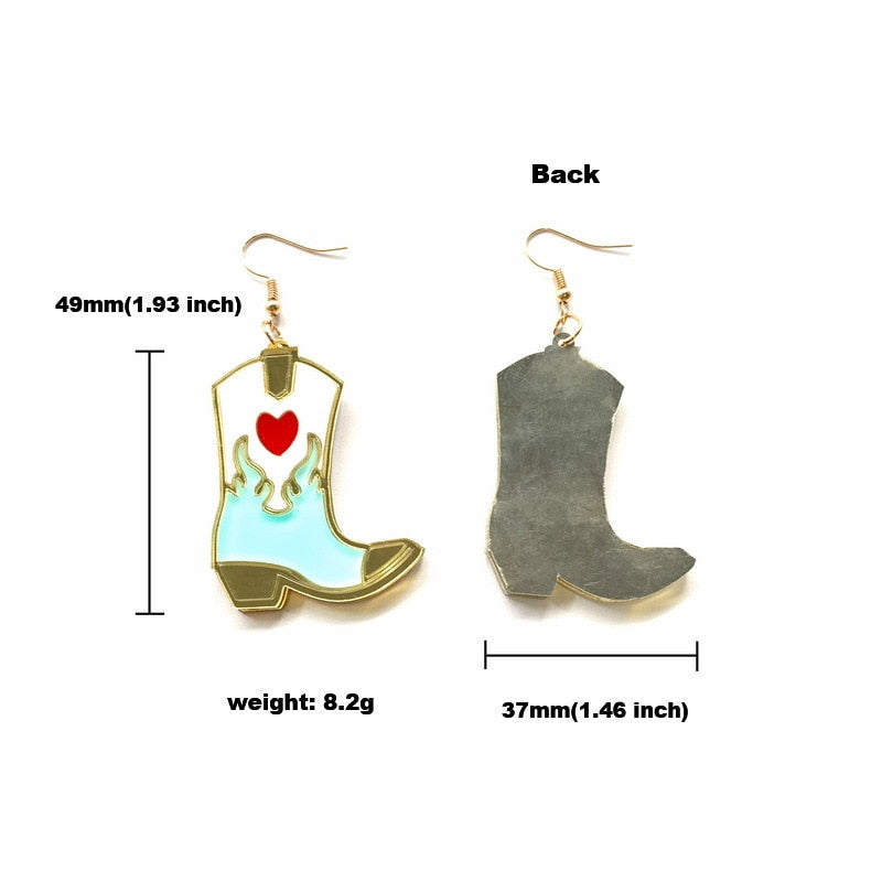 Valentine's Day Angel Boots Dangle Earrings Women Girl Fashion Trendy Jewelry