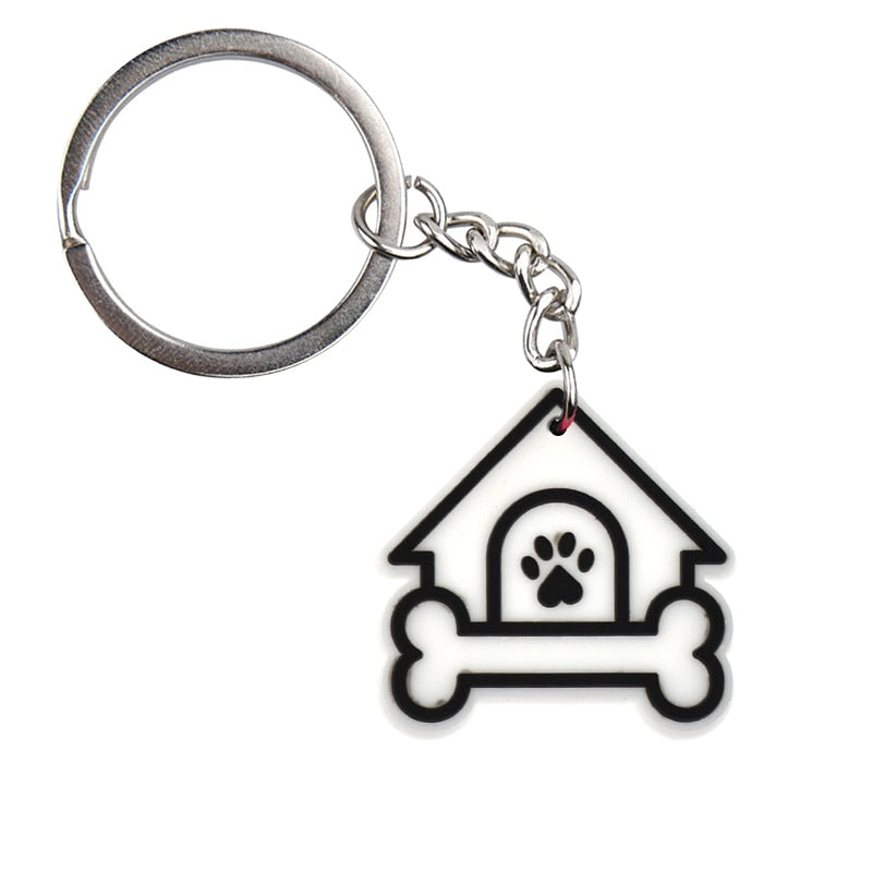 Dog House PVC Cute Animal Cartoon Keychain Lovely Mini Dog Design Key Holder Fit