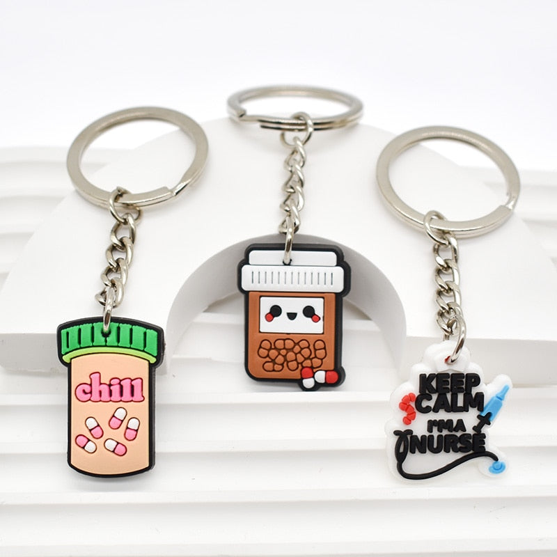 Vaccinated Keyring Gift for Nurse Doctor Medical Personnel Cute Cartoon Style