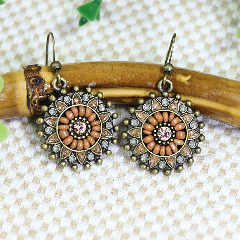 17 Styles Long Bohemian Shell Vintage Flower Fringed Dangle Earrings Women Party