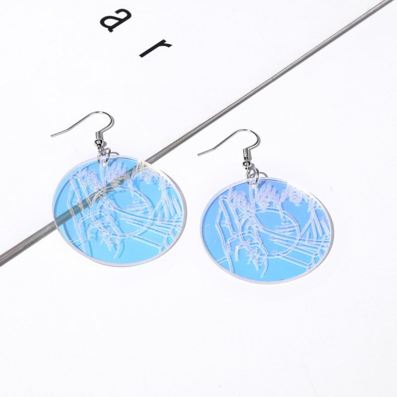 Round Space Design Drop Earrings Female Travel Cartoon Earrings Creative Art