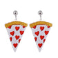 Heart Pizza Acrylic Drop Earrings Women Travel Fashion Cartoon Earrings Creative