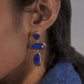 Blue Baroque Stone Shape Dangle Earrings Charms Jewelry Fashion Creative