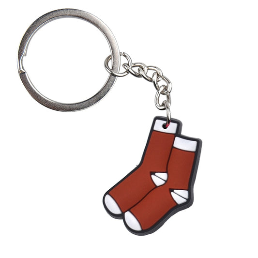 Socks PVC Keychain For Woman Colorful Keyring Cartoon Pendant Keychains Bag