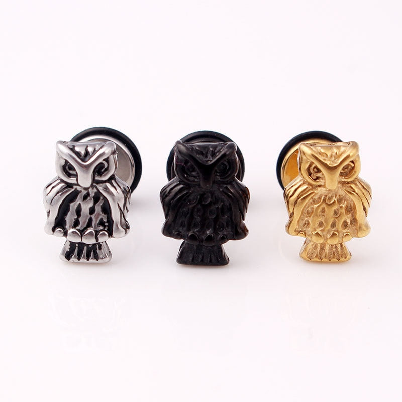 Owl Vintage Earrings Stainless Steel Fashion Stud Ear Jewelry Party