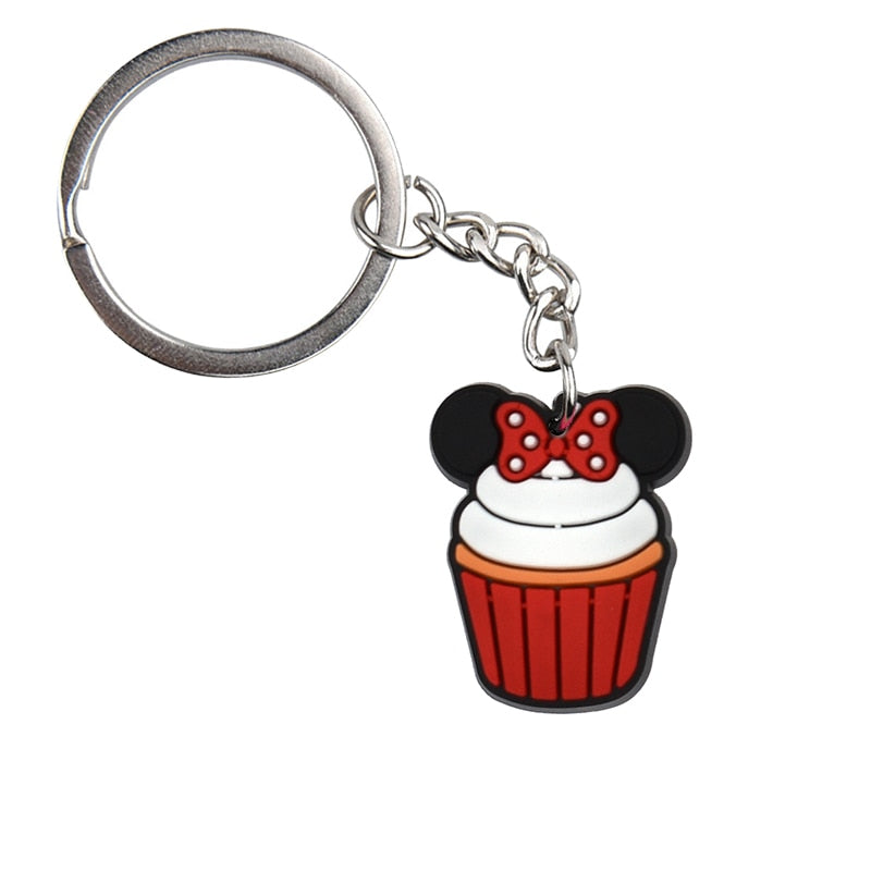 Mouse Cupcake Keychain Cartoon Key Holder Car handbag Keyring Gift Pendant