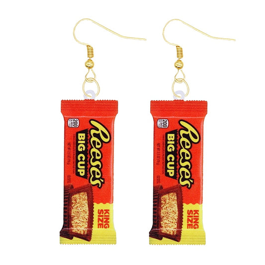 Reeses Candy Bag Funny Design Drop Earrings Women Charms Earring Fashion