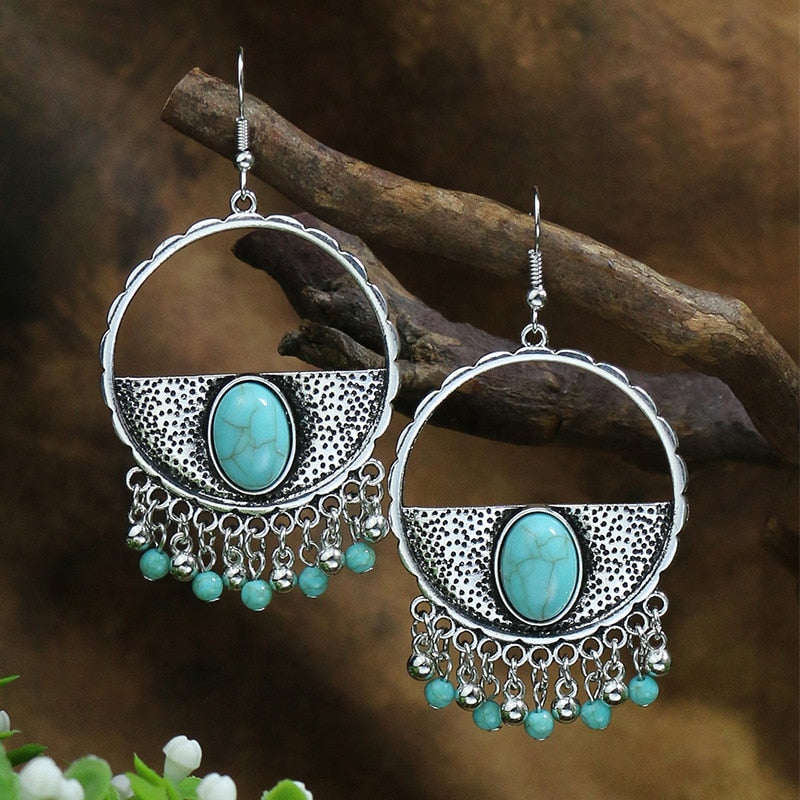 Oval Decor Bohemian Dangle Earrings Fashion Party Girls Pendant Earrings Women