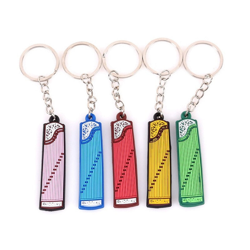 13 Styles Musical Instruments Silicone Pvc Soft Keychain Cartoon Small Gift