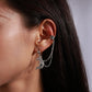 1Pc Moon Face Stud Earring with Ear Cuff Trendy Women Fashion Earrings Jewelry