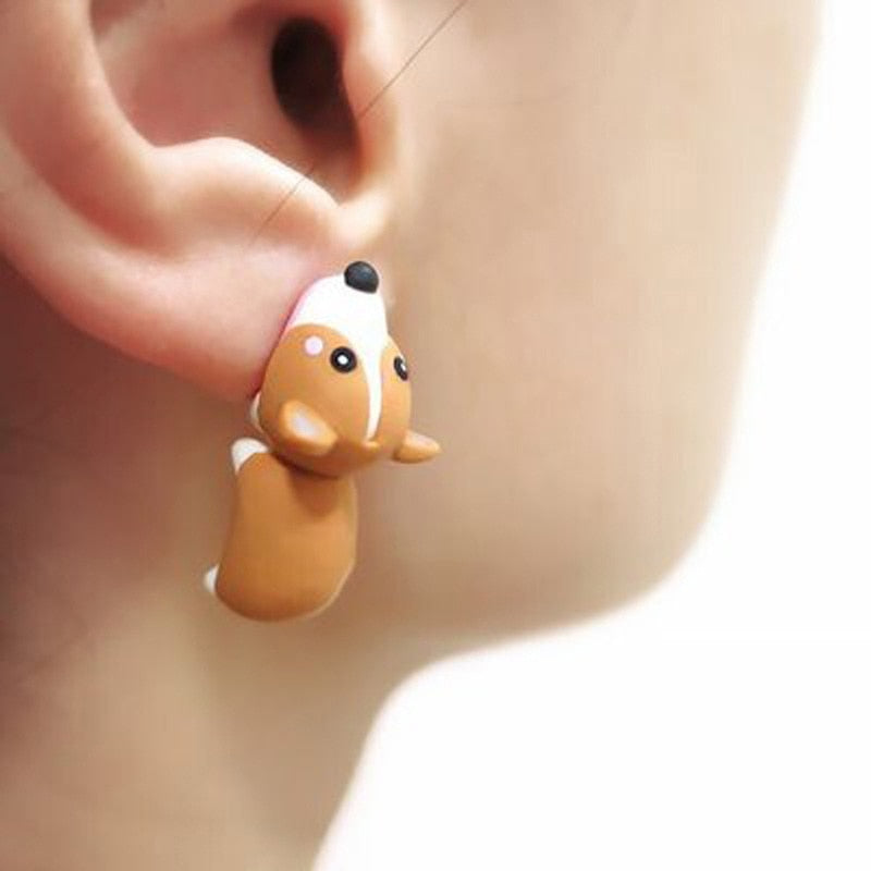 6 Styles Animal Cartoon Cute Ear Studs Female Jewelry Fun Gift Accessories