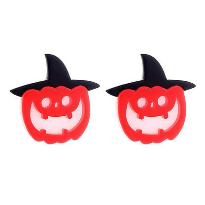 Scary Pumpkin Acrylic Drop Earrings Women Travel Fashion Cartoon Earrings