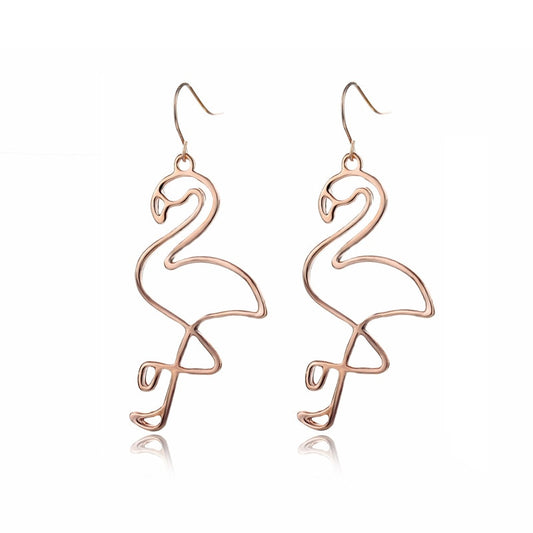 Retro Abstract Flamingo Drop Earrings Women Travel Fashion Cartoon Earrings