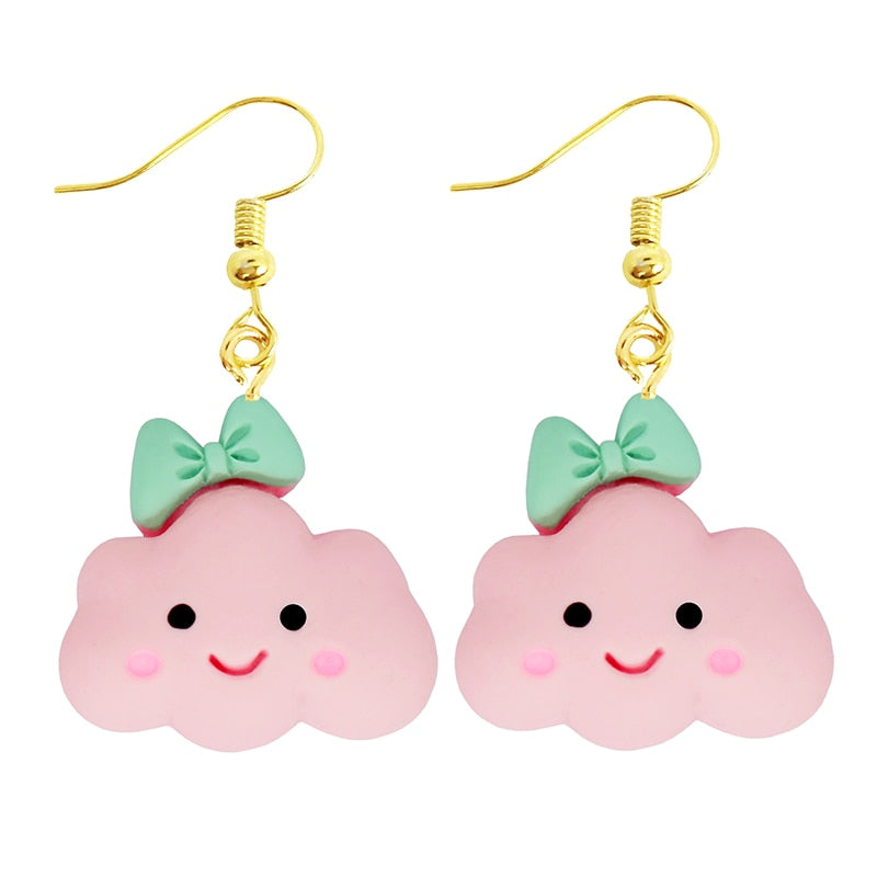 Smily Cloud Drop Earrings Women Art Fashion Cartoon Earrings Creative Jewelry