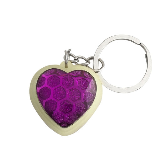 Purple Heart Pendant Keychain Gift Cute Charms Keyring Souvenir Handbag