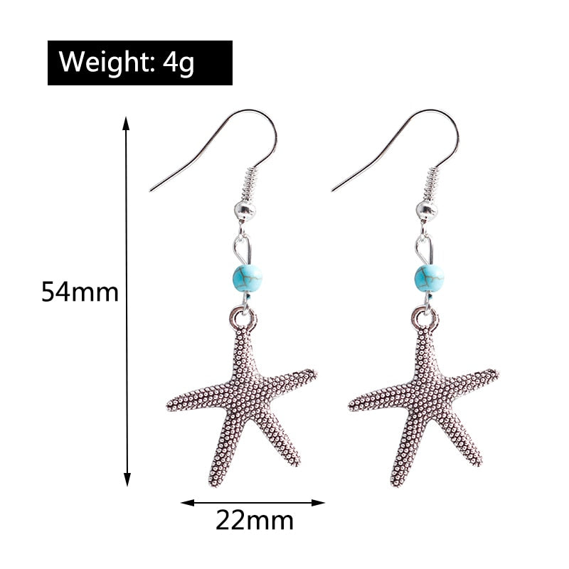 Starfish Turquoise Detail Dangle Earrings Women Gifts Earring Cute Girls Eardrop