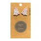 Christmas Tree Drop Earrings for Women Christmas Plaid Print PU Leather Earrings