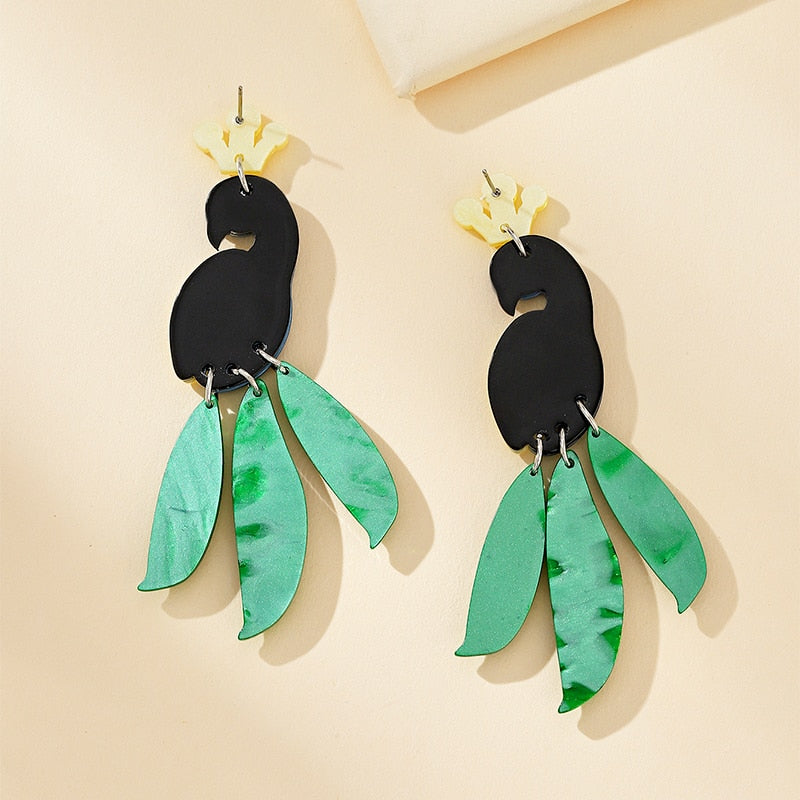 Peacock Drop Earrings Women Travel Fashion Cartoon Earrings Creative Jewelry