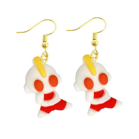 White Red Robot Dangle Earrings Women Gifts Earring Cute Girls Eardrop Jewelry