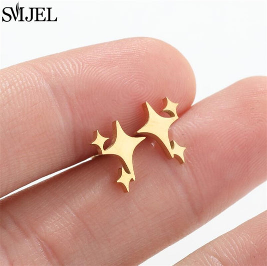 Shining Star Fashion Earrings Minimalist Creative Style Ear Studs Earrings