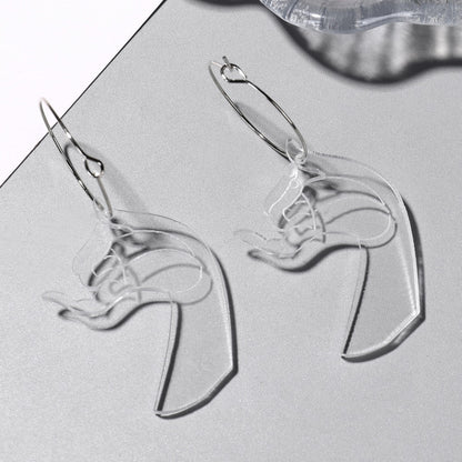 Acrylic Hand Drop Earrings Women Travel Fashion Cartoon Earrings Creative