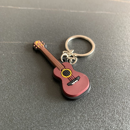 13 Styles Musical Instruments Silicone Pvc Soft Keychain Cartoon Small Gift