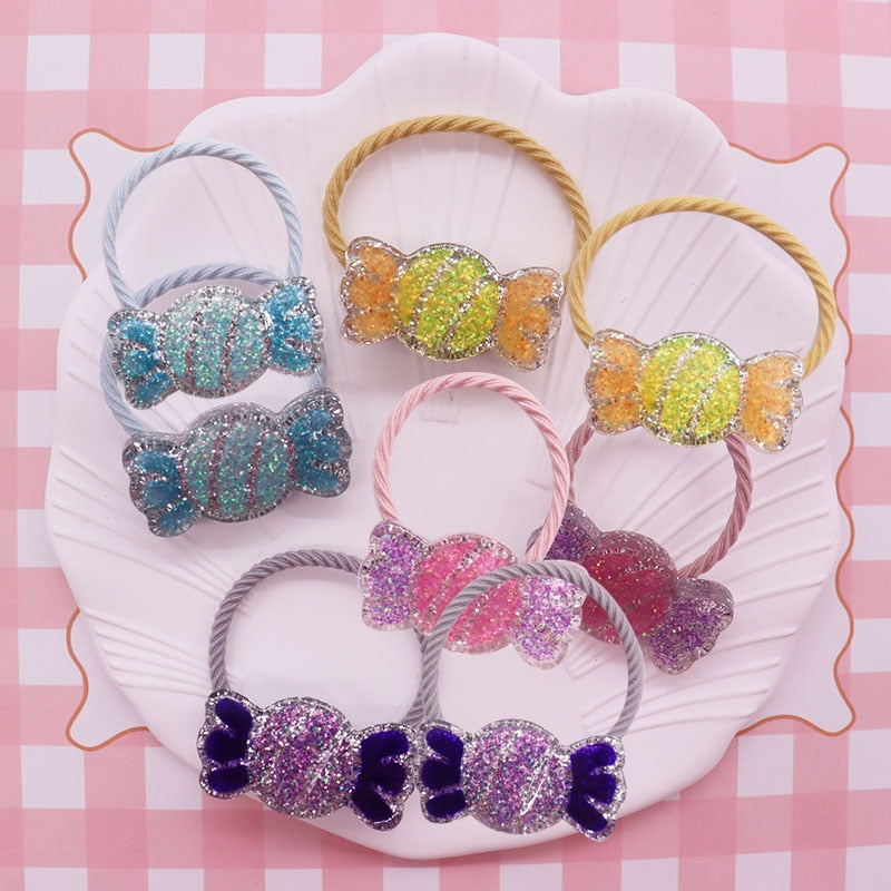 40 Styles 2Pcs/Set Resin Hair Accessories Baby Colorful Candy Shape Nylon