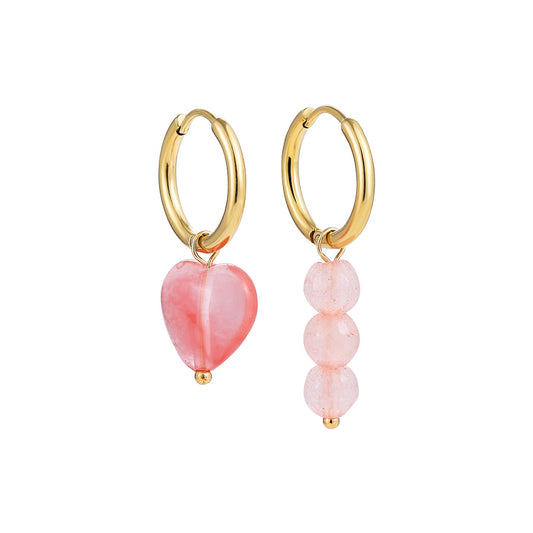 Pink Heart Drop Earrings Women Party Bohemian Jewelry Dangle Gifts Earrings