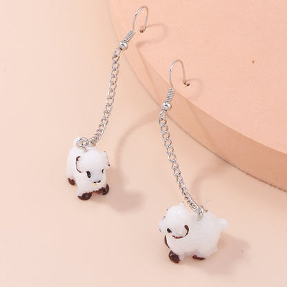 Cartoon Sheep Dangle Earrings Women Charms Earring Fashion Creative Jewelry