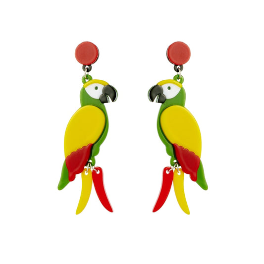 Yellow Red Acrylic Drop Earrings Women Travel Fashion Cartoon Earrings Creative