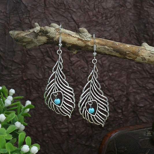 Bended Feather Bohemian Dangle Earrings Fashion Party Girls Pendant Earrings