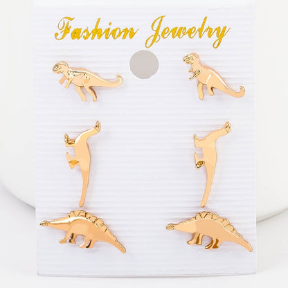 Animal Earrings Simple Punk Dinosaur Stud Earring For Women Girls Party Jewelry