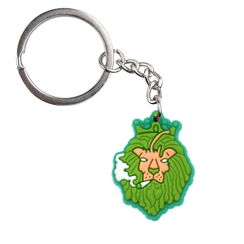 15 Styles Green Leaf High Vibes Style Keychain Car Keyring Cartoon Creative