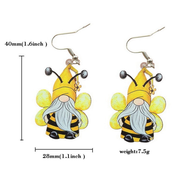 Bee Gnom Drop Earrings Hip Hop Women Party Gift Jewelry Ear Fashion Pendant